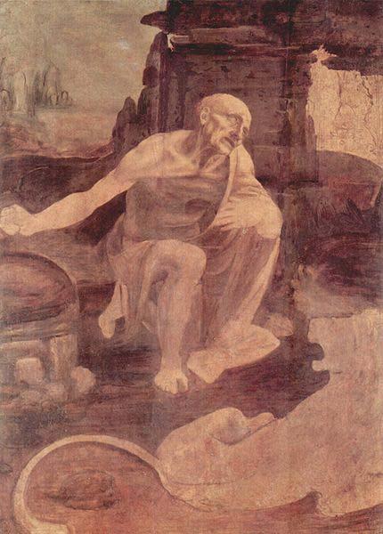 LEONARDO da Vinci Unfinished painting of St. Jerome in the Wilderness oil painting image